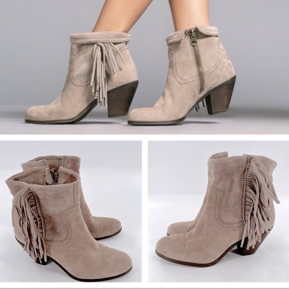 Sam Edelman Shoes - SAM EDELMAN* Louie Fringe Bootie Taupe Beige
Size 7